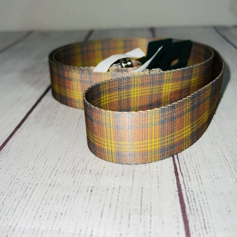 Wild Fable Large Plaid Belt Yellow Orange Blue Colors